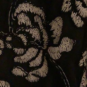 Vera Wang Dress Black Floral Embroidery 14 Sequins